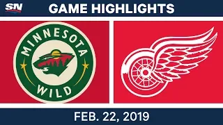 NHL Highlights | Wild vs. Red Wings - Feb 22, 2019