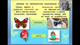 Гричина А. М.    Використання  багатозначних слів у прямому й переносному значеннях.