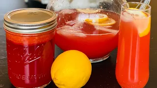 Home Canned Strawberry Lemonade Concentrate ~ Canning Lemonade