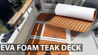 EVA Foam Synthetic Teak Decking Boat Install - DIY - Biltema - Crescent Virgo