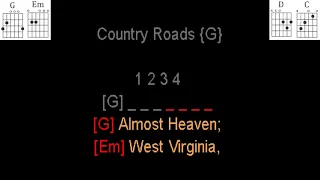 Country Roads by John Denver Guitaraoke.