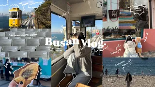 [korea vlog] 3 days in busan! sky capsule, jimin’s cafe, gamcheon village & haeundae beach🚠🐟☁️🌊