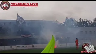 Nardò - Nocerina giocata oggi L’ingresso dei molossi nel settore ospiti.