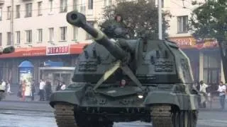 Трасуцца сьцены. Едуць танкі. Менск 30-06-2011 | Tanks in Minsk