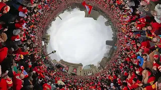 KC Chiefs 2023 Superbowl LVII Victory Rally National Anthem with Flyby!!