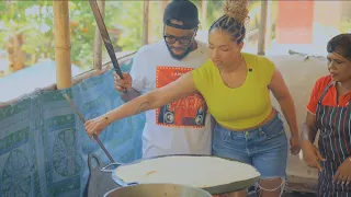 Making Roti with firewood in TRINIDAD 🇹🇹