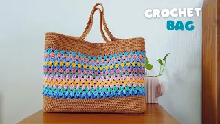 Colorful Crochet Tote Bag | Crochet Handbag Step by Step Tutorial | ViVi Berry Crochet