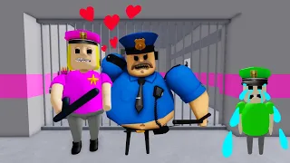 Escaping from a POLICE GIRL PRISON RUN! Play all MORPHS! #roblox #obby