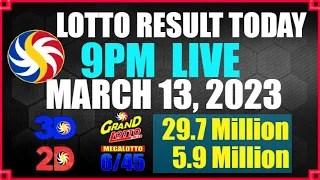 Lotto Result Today March 13 2023 9pm | Ez2 Swertres