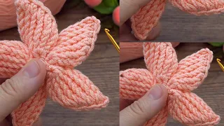 100 0' Amazing. Let's Wach How to Make Tunisian Crochet  flowers For Beginners #crochet