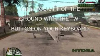 how to fly the hydra on laptop and pc version(GTA SA-MP,SA)