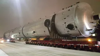 Huge Petrochemical Splitter on the move in Edmonton, Alberta (Jan. 2019)