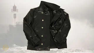 Halsey Leather Pea coat black art. 134