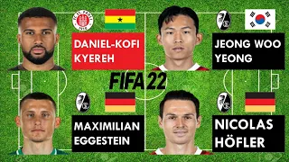 Daniel-Kofi Kyereh vs SC Freiburg CAMs(Jeong Woo Yeong, Eggestein,Nicolas Höfler) FIFA 22 Comparison