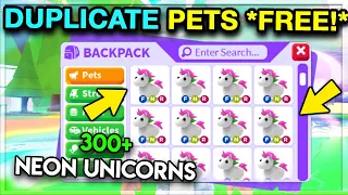 *CODE* DUPLICATE ANY PET IN ADOPT ME! DUPLICATE NEON LEGENDARIES AND MORE!