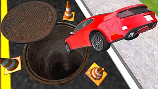 Open Bridge Crashes over Black Hole in Space – BeamNG.Drive #shorts #beamng