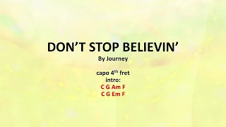 Don't Stop Believin' by Journey - Easy acoustic chords and lyrics