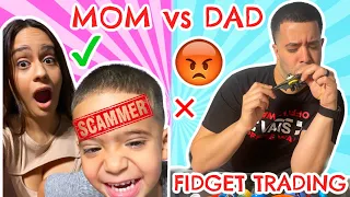 TRADING FIDGET TOYS WITH MY MOM AND DAD!! *VERY INTENSE*