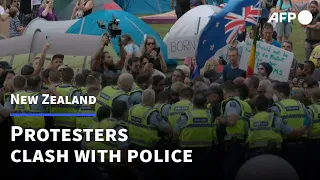New Zealand protesters clash with police outside parliament | AFP