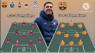 Barcelona Line Up 4-3-3 OR 3-4-3 Formations For Champions League 2023/2024