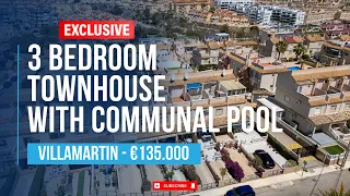 €135.000 - SOUTH FACING 3 BEDROOM VILLA WITH COMMUNAL POOL - VILLAMARTIN - SPAIN