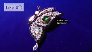 Hand Embroidery  Brooch Butterfly || Вышивка Брошь Бабочка