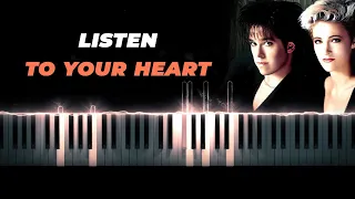 Roxette - Listen To Your Heart - piano karaoke instrumental cover