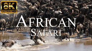 African Safari 8K ULTRA HD | Great Wildebeest Migration | Wild Animals of Africa Savanna