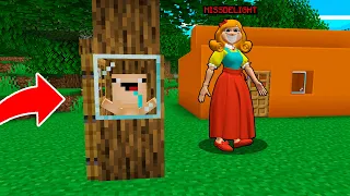 ¡ME ESCONDI de MISS DELIGHT DENTRO DE UN ARBOL! 😱😂 Bebé Noob vs  POPPY PLAY TIME MINECRAFT