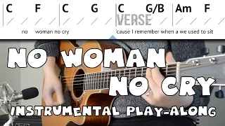 "No Woman No Cry" (Bob Marley) Acoustic Instrumental Play-along | Practice Playing or Singing Along!