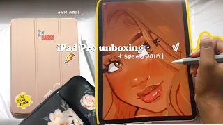  iPad Pro 11” 2020 unboxing 📦& accessories + speedpaint ☁️🧚🏾‍♀️🌸✏️