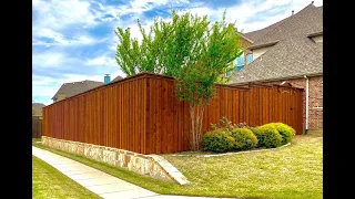 New 8ft tall Cedar Fence board on board with Top Cap & Double Trim