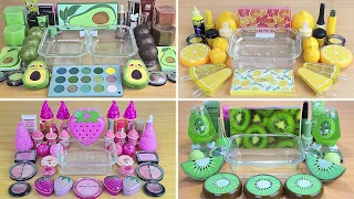 4 in 1 Video FRUIT MIX COLLECTION | GREEN YELLOW PINK SLIME | Satisfying Slime Videos 1080p