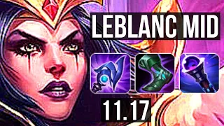 LEBLANC vs RYZE (MID) | 15/1/9, 67% winrate, Legendary | EUW Master | v11.17