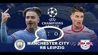 Man city vs RB leipzig ( 7 : 0) haaland 5 goals/ full match highlights