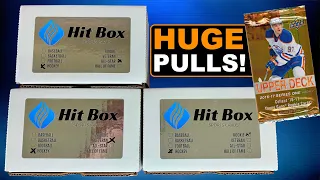 ACTUAL CRAZY PULLS! - Opening The Hit Box Sports Cards Hockey Card Subscription Boxes September 2023