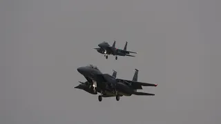 When 2 F-15s land at the same time! Dual approach and overshoot at RAF Lakenheath! 17th of August 4K