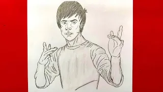 How to Draw  Bruce Lee face || Portrait drawing of Bruce Lee face