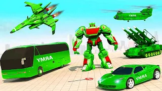 Army Bus Robot Car Transform Wars Games 2023 - Android iOS Gameplay