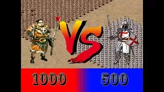 1000 Monks v 500 Swordsmen - Stronghold Crusader
