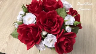 Розы из гофрированной бумаги. Мастер класс/Paper roses/ Цветы своими руками Как сделать Букет