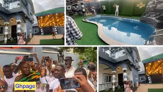 Inside Agya Koo’s Mansion;Agya Takes us through his biggest swimming pool & Garden,water fountain &