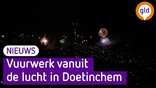 Dronebeelden van vuurwerk boven Doetinchem met oud en nieuw