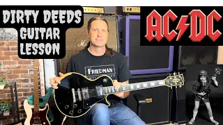 Dirty Deeds Lesson - How To Play Dirty Deeds By AC/DC - Angus Young And Malcomb Young Guitar Lesson