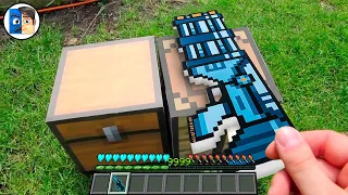 Minecraft in Real Life POV CRAFTING DIAMOND MINIGUN in Realistic Minecraft RTX EN LA VIDA REAL