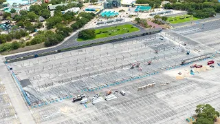 Crews begin installing solar parking canopy at SeaWorld San Antonio