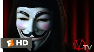 V for Vendetta (2005): V on TV Scene in Hindi (2/6)