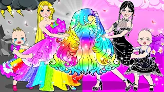 Who Got The Rainbow Hair? - Black VS Rainbow Barbie Mother Hair Contest | Barbie Contest Storytime