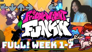 First Time Playing Friday Night Funkin' Full Playthrough Weeks 1-7 | I LOVE THIS GAME