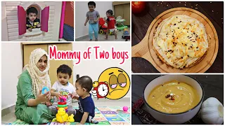 A Day with Two Kutties - செம Fun Vlog | Baby and Mom Routine | Shawarma Pizza | Garlic Mayonnaise